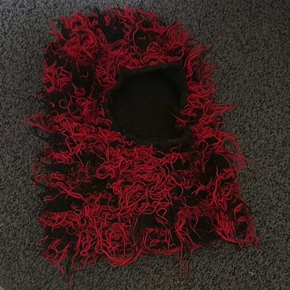 Yeezy Red and Black Textured Knit